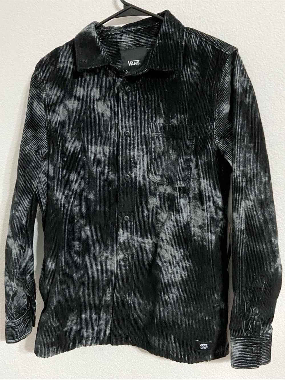 Vans Black and Gray Tie-Dye Corduroy over Shirt